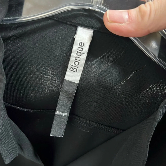 Blanque Black Long Sleeve Off Set Button Down Over shirt Jacket Lagenlook Size 1 - Picture 9 of 11